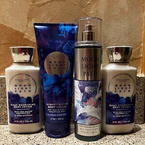 Bath & Body Works Moonlight Path Body Spray, 2 Body Lotions , 1 Body Creme! NEW